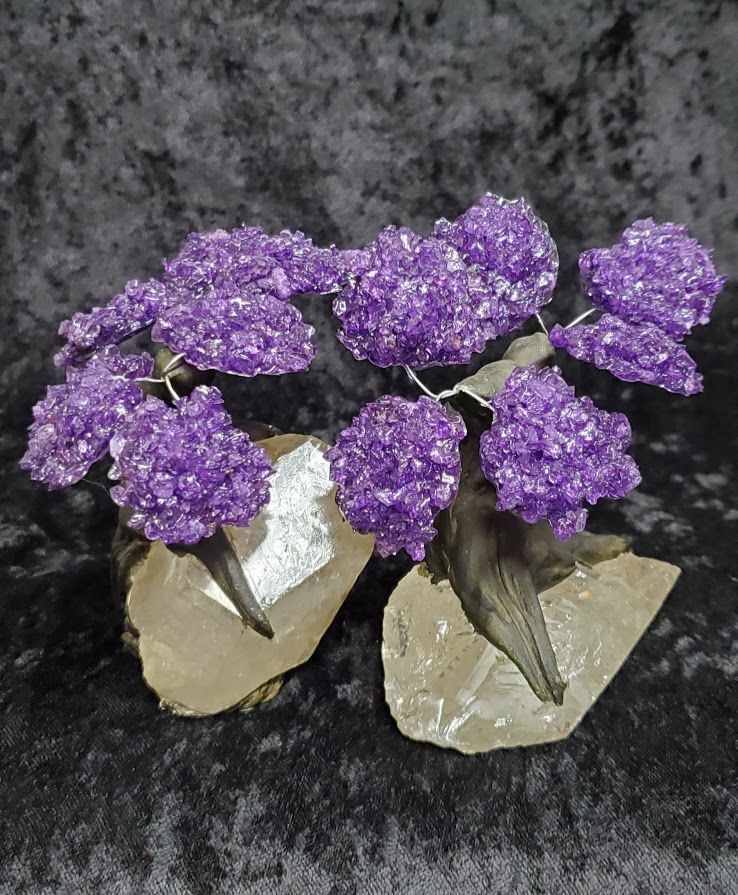 Amethyst on Clear Quartz Point - Tree (4.5"H) | HomeDécor | Wiccan Center