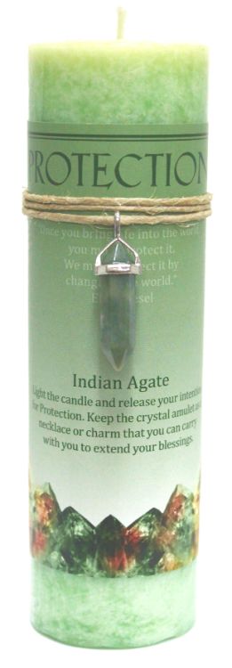 Protection Candle w/Indian Agat | Candle | Wiccan Center