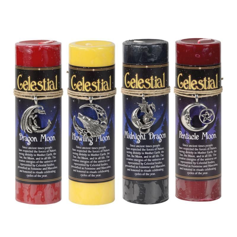 Midnight Dragon Pillar w/pendan | Candle | Wiccan Center