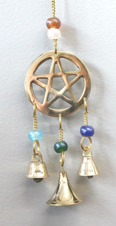 Pentagram - Brass Wind Chime | Wind Chimes | Wiccan Center