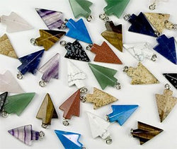 Assorted Gemstone Arrowhead Necklace | Jewelry-Necklace | Wiccan Center