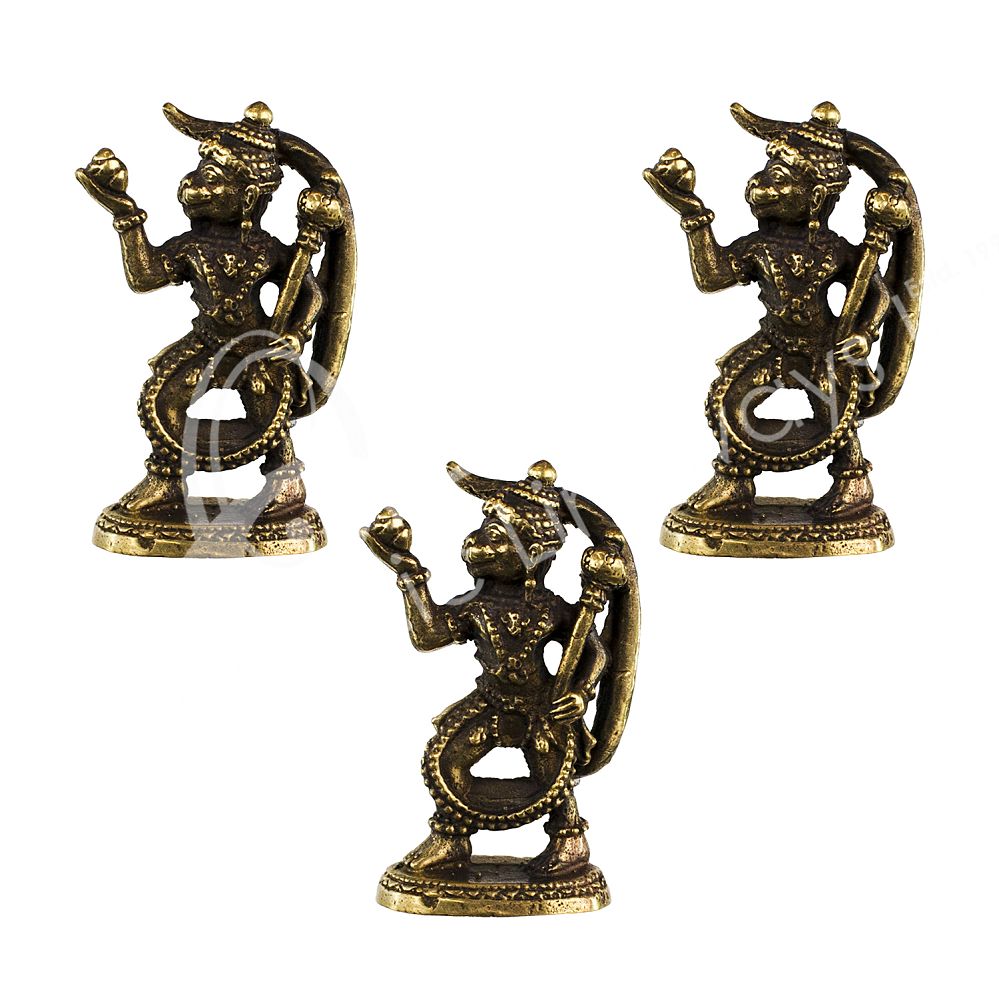 Mini Brass Hanuman | Figurines | Wiccan Center