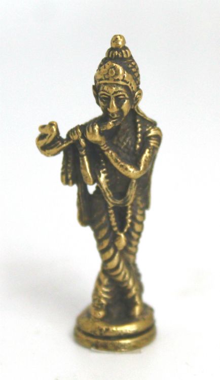 Krishna Mini Brass Figure | Figurines | Wiccan Center
