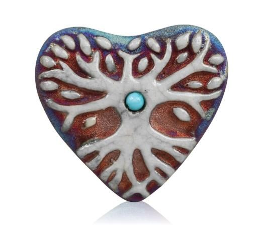 Mini Raku Heart - Tree of Life | Hearts | Wiccan Center