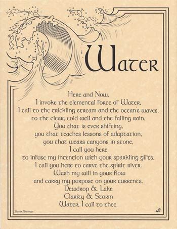 Water Invocation | Poster | Wiccan Center