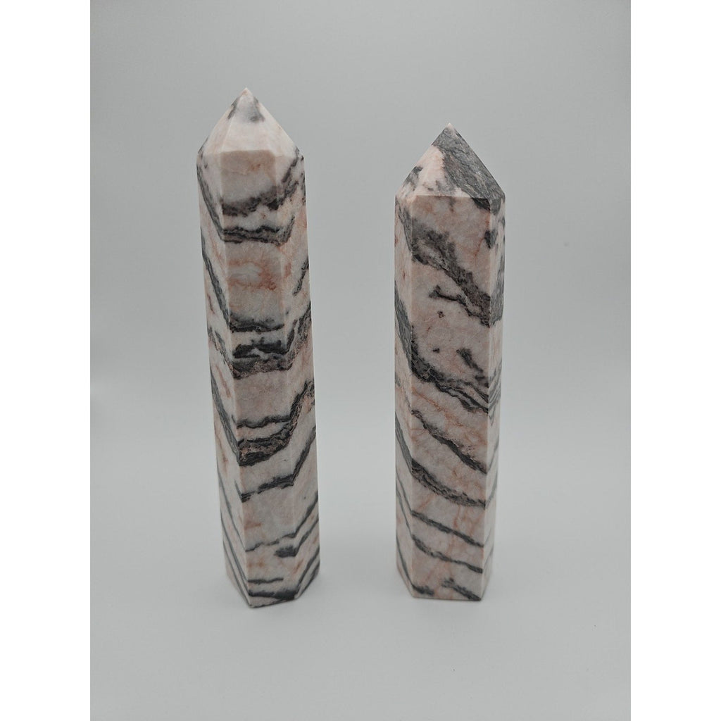Pink Zebra Jasper 2.37lbs 1 Pair | Crystal Points & Towers | Wiccan Center