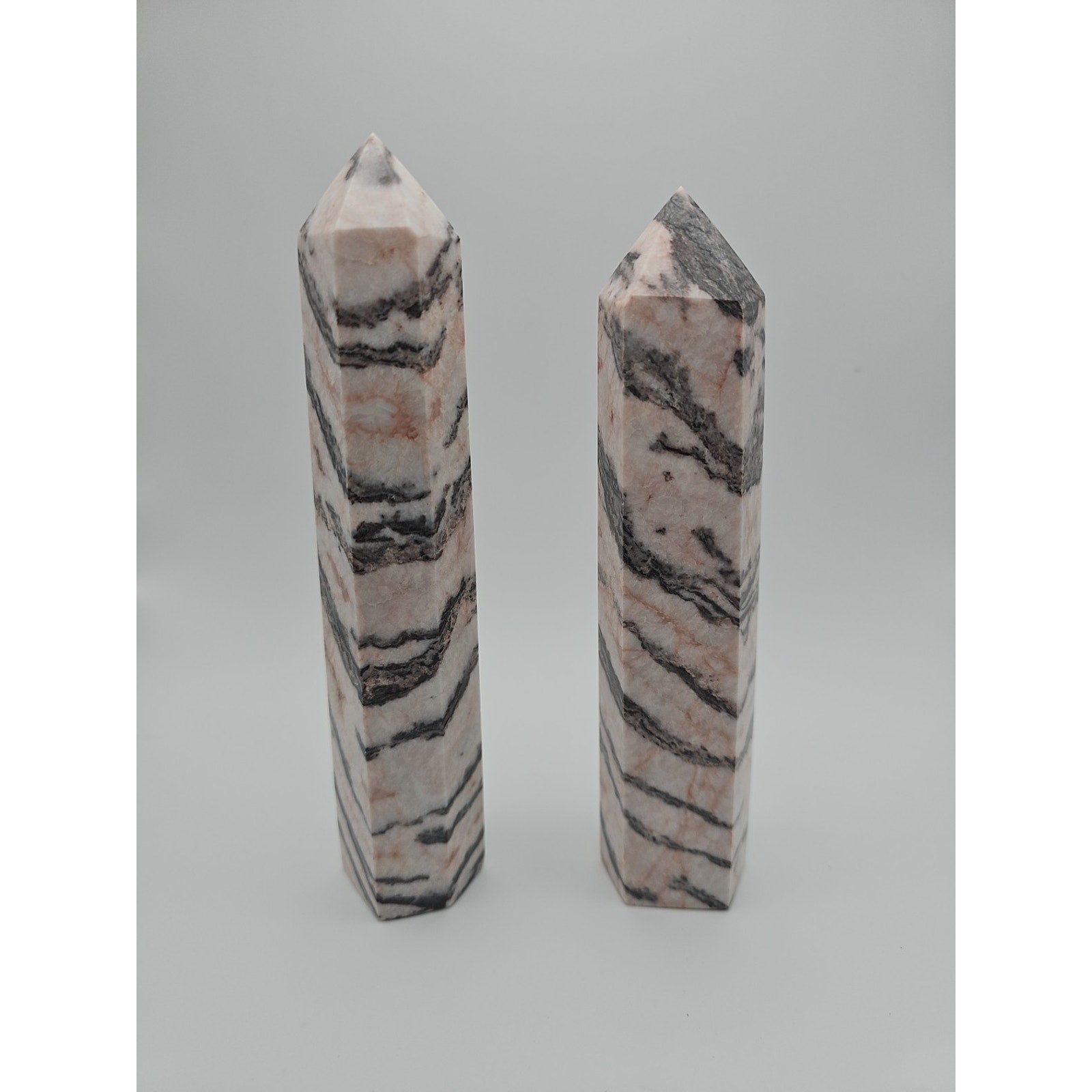 Pink Zebra Jasper 2.37lbs 1 Pair | Crystal Points & Towers | Wiccan Center
