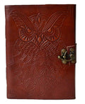 Owl Leather Blank Book w/latch | Journals | Wiccan Center