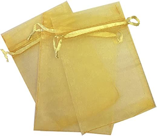 Gold - Organza Drawstring Bag (4x6") | Accessories - handbag | Wiccan Center