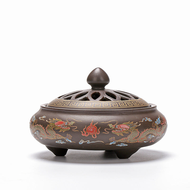 Ceramic Cloisonne Incense Burner, Backward Incense Burner, Incense Channel Enamel | 2x3 Rugs | Wiccan Center