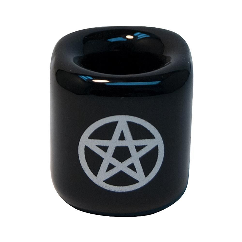 Black w/Pentacle Chime Holder | Candle Holder | Wiccan Center