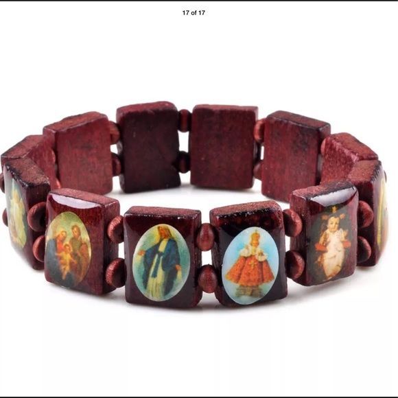 Patron Saints Wood Bracelet | Jewelry-Bracelet | Wiccan Center