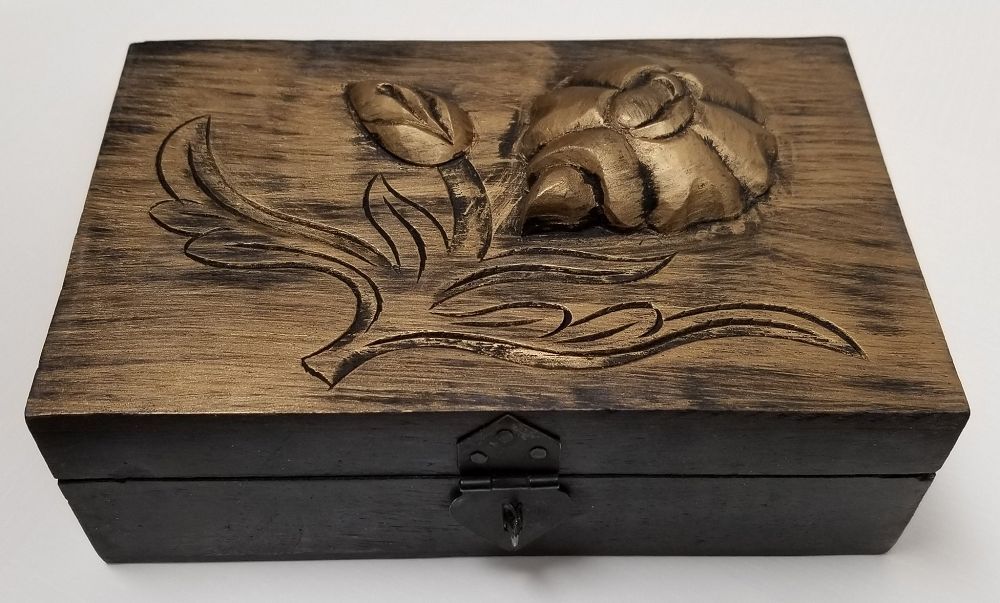 Golden Rose Antique Wood Box | HomeDécor | Wiccan Center