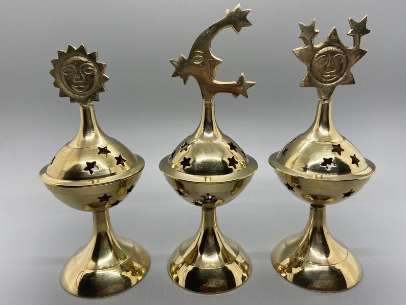 Brass Burner - Celestial (6") | Burner | Wiccan Center