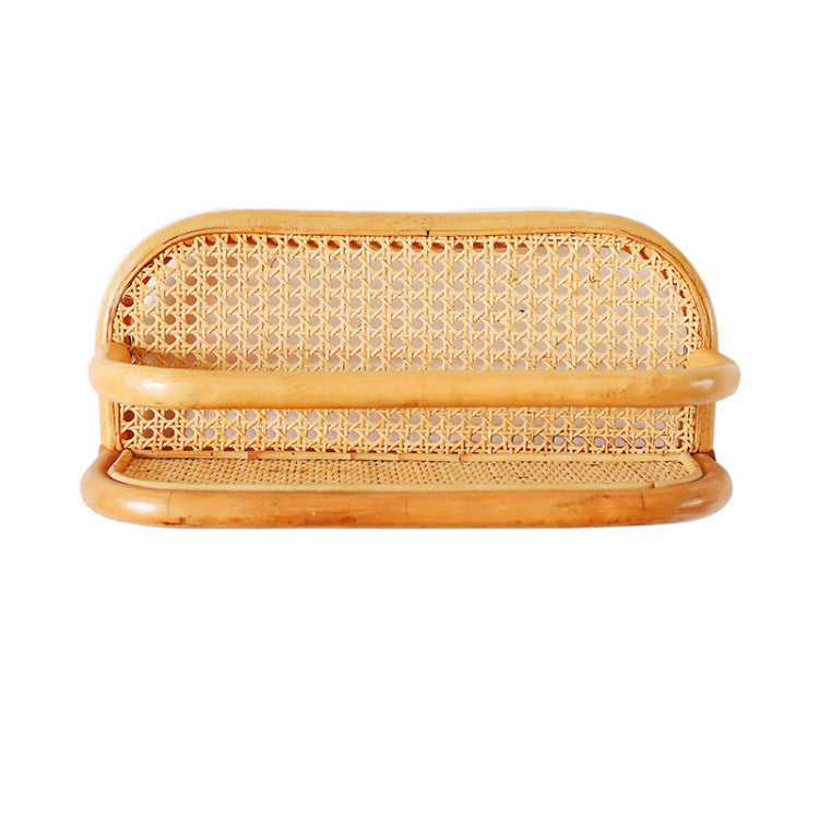 Handmade Rattan Wall Hanging Shelf - Boho Mini Storage & Decorative Floating Rack