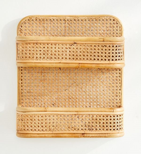 Handmade Rattan Wall Hanging Shelf - Boho Mini Storage & Decorative Floating Rack