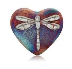 Mini Raku Heart - Dragonfly | Hearts | Wiccan Center