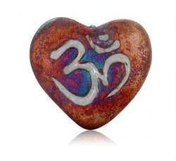 Mini Raku Heart - Om | Hearts | Wiccan Center
