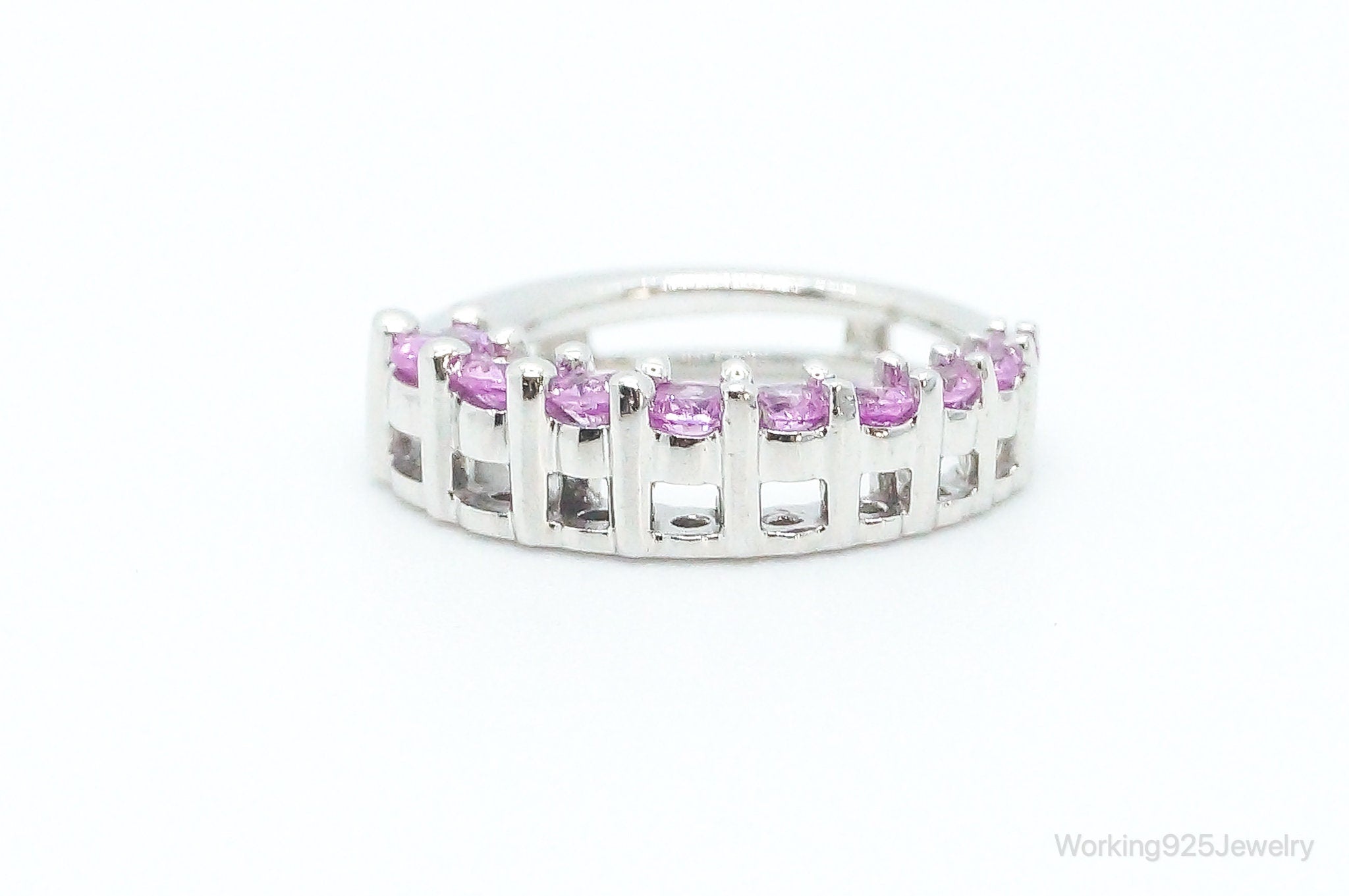 10K White Gold Pink Sapphire Sterling Silver Necklace Pendant | Jewelry > Necklaces > Pendants | Wiccan Center