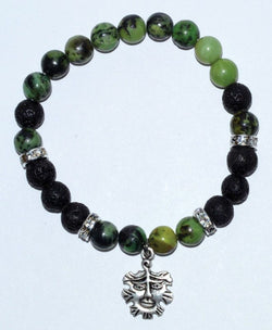 Chrysoprase & Lava Green Man Bracelet | Jewelry-Bracelet | Wiccan Center