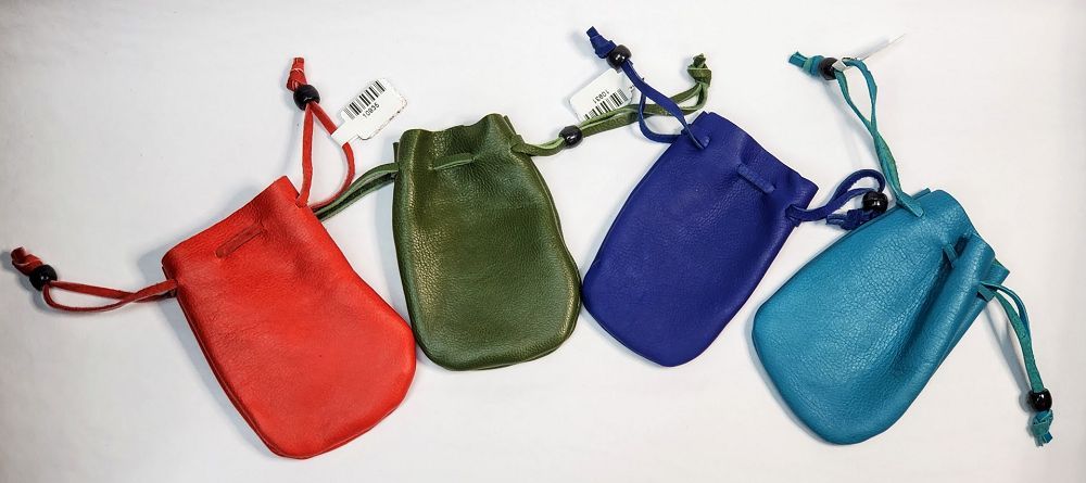 Olive Green Leather Pouch | Accessories - handbag | Wiccan Center