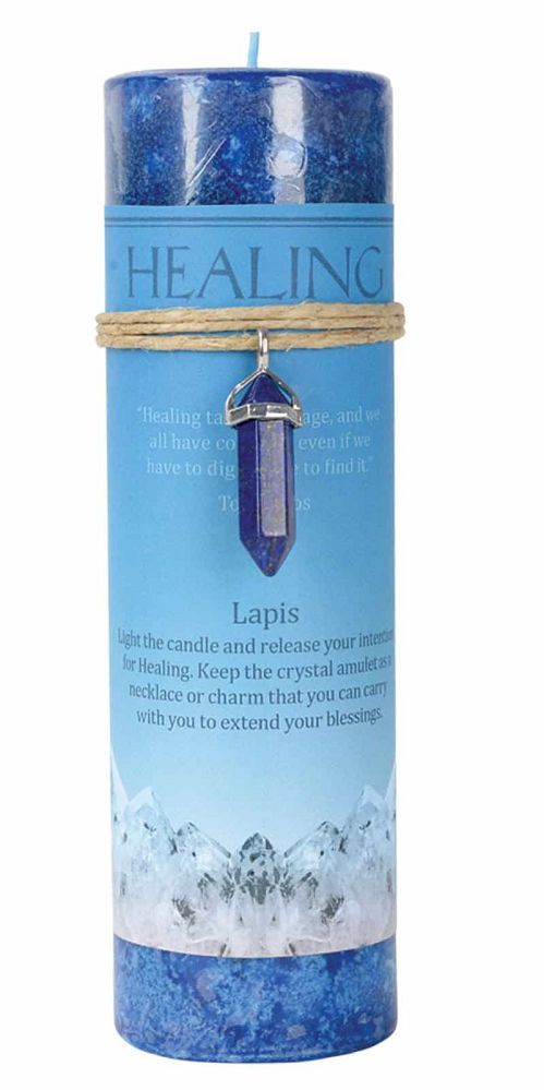 Healing Pillar w/Lapis | Candle | Wiccan Center