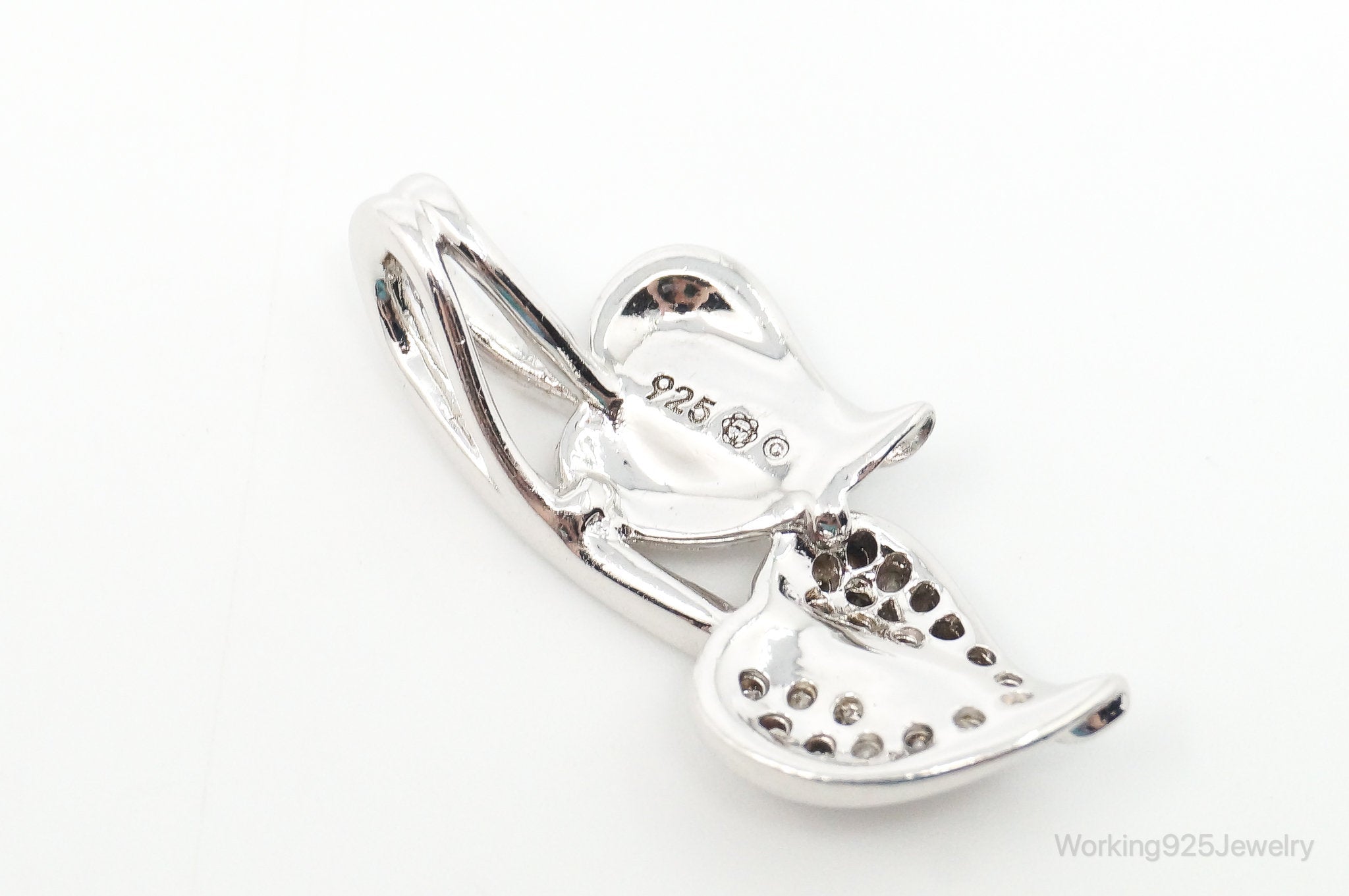 Vintage Cubic Zirconia Leaves Sterling Silver Necklace Pendant | Jewelry > Necklaces > Pendants | Wiccan Center