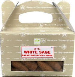 Satya White Sage Backflow Cones | Incense | Wiccan Center