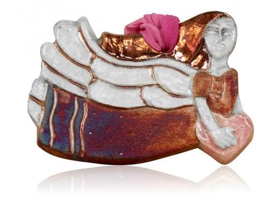 Raku Ornament - Heart Angel | Holiday | Wiccan Center