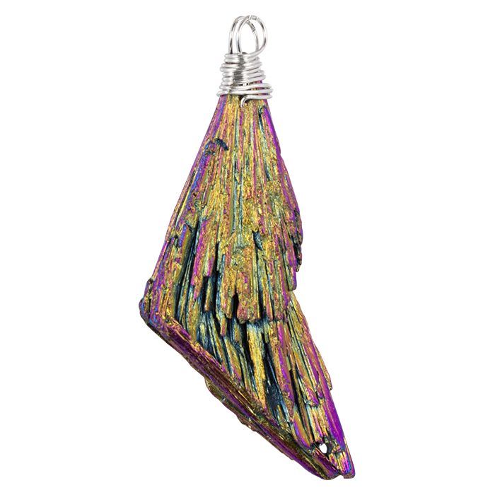 Rainbow Aura Kyanite Silver Necklace | Jewelry-Necklace | Wiccan Center