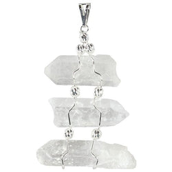 Triple Quartz Point Silver Necklace | Jewelry-Necklace | Wiccan Center