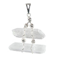 Double Quartz Point Silver Necklace | Jewelry-Necklace | Wiccan Center