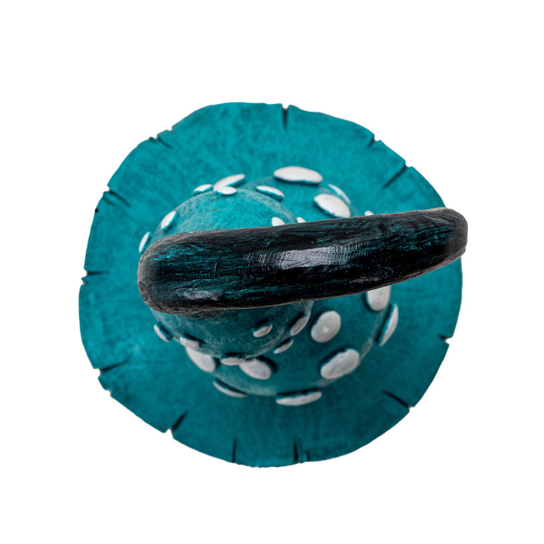 Whimsical Blue Garden Mushroom Figurine