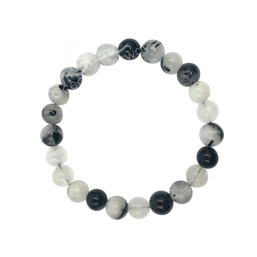 Tourmilated Quartz Bracelet 8mm | Jewelry-Bracelet | Wiccan Center