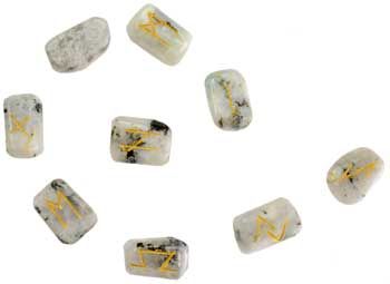 White RB Moonstone Rune | Ritual | Wiccan Center