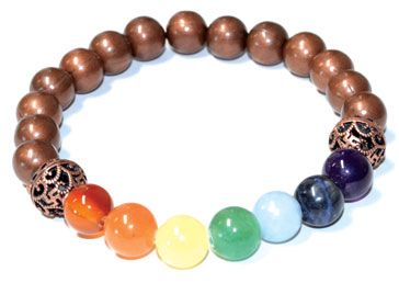 7 Chakra Copper Bead Bracelet | Jewelry-Bracelet | Wiccan Center