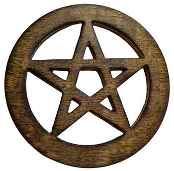 Pentagram - Wooden Altar Tile (4") | Altar Tile | Wiccan Center