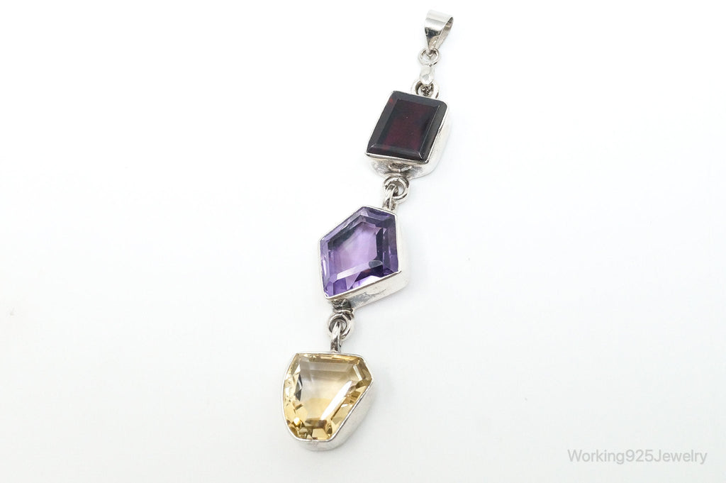Vintage Multi Gem Sterling Silver Necklace Pendant | Jewelry > Necklaces > Pendants | Wiccan Center