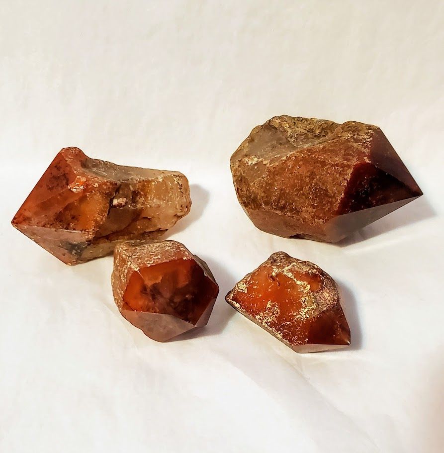 Red Lemurian with Cacoxenite Rough - Medium (100-149g) | Rough Gemstone | Wiccan Center