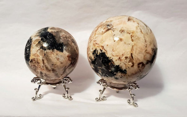 Black Tourmaline & Feldspar Sphere - X-Large | Sphere | Wiccan Center