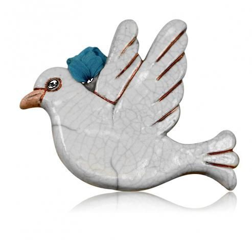 Raku Ornament - Dove | Holiday | Wiccan Center