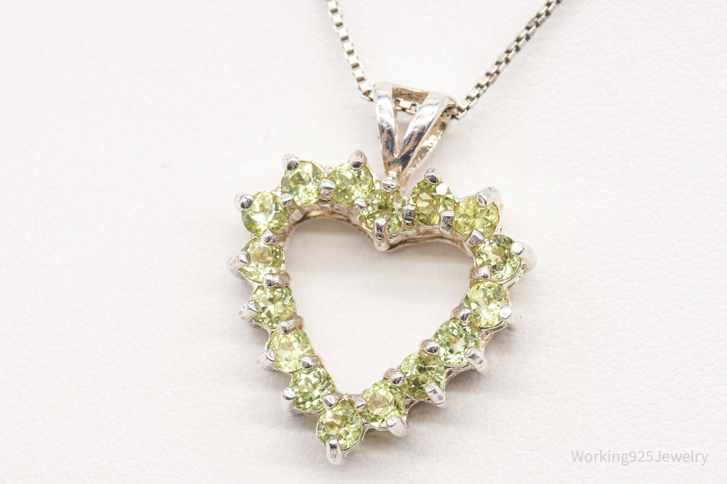 Vintage Designer DBJ Heart Peridot Sterling Silver Necklace | Jewelry > Necklaces > Pendants | Wiccan Center