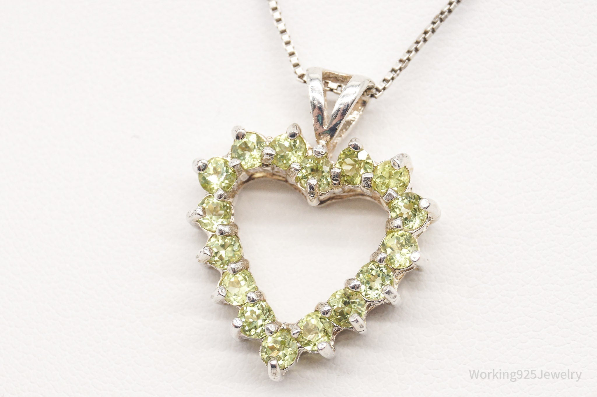 Vintage Designer DBJ Heart Peridot Sterling Silver Necklace | Jewelry > Necklaces > Pendants | Wiccan Center