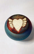 (1.5") Raku Jar - Wing Heart | HomeDécor | Wiccan Center