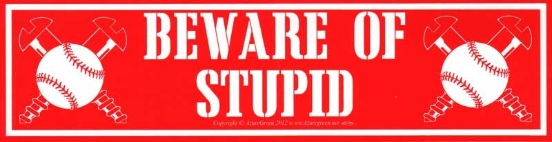 Beware of Stupid - Bumper Sticker (11.5"L) | Bumper Stickers | Wiccan Center