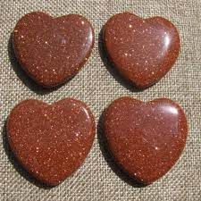Red Goldstone Flat Heart (45mm) | Hearts | Wiccan Center