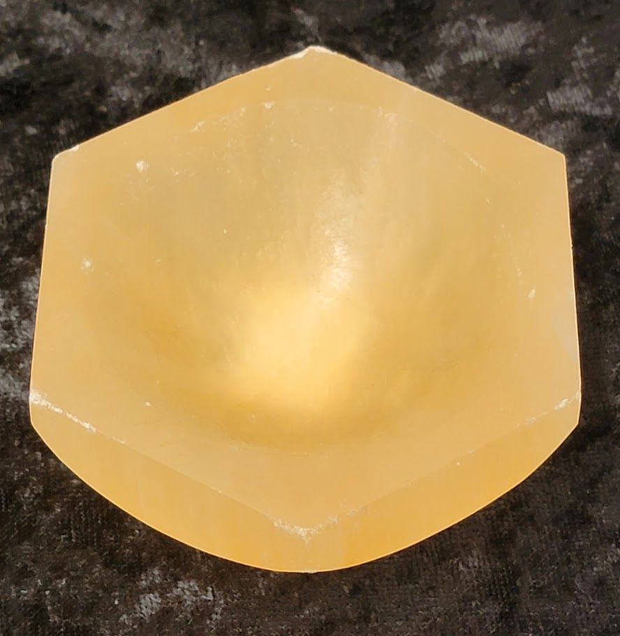 Selenite Bowl - Orange Hexagon | Bowls | Wiccan Center