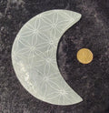 Selenite Moon - Flower of Life | Gemstone | Wiccan Center