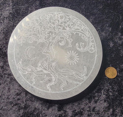 Selenite Round - Tree of Life (Medium) | Gemstone | Wiccan Center