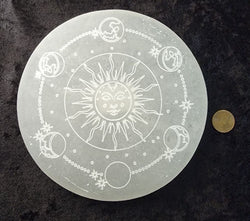 Selenite Round - Moon Phase | Gemstone | Wiccan Center